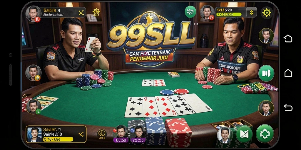 Tampilan gameplay Poker yang mendebarkan di 99SLL.