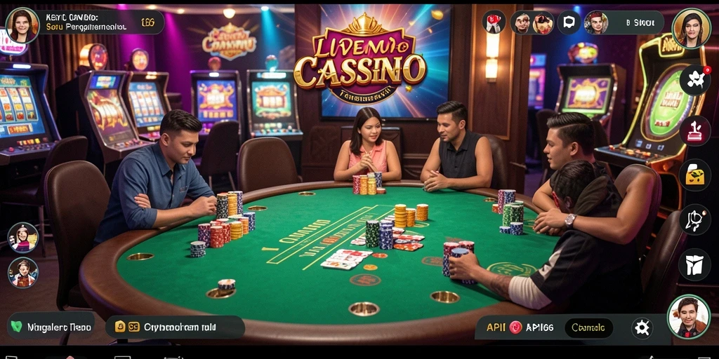 Screenshot menampilkan dealer langsung di game Live Casino API66.
