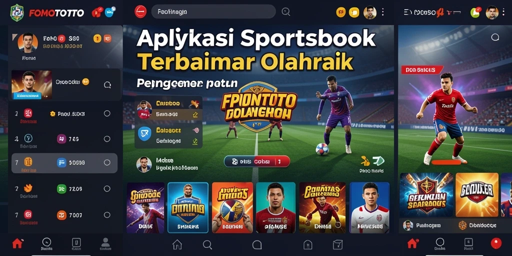 Screenshot FOMOTOTO menampilkan tampilan antarmuka taruhan olahraga.