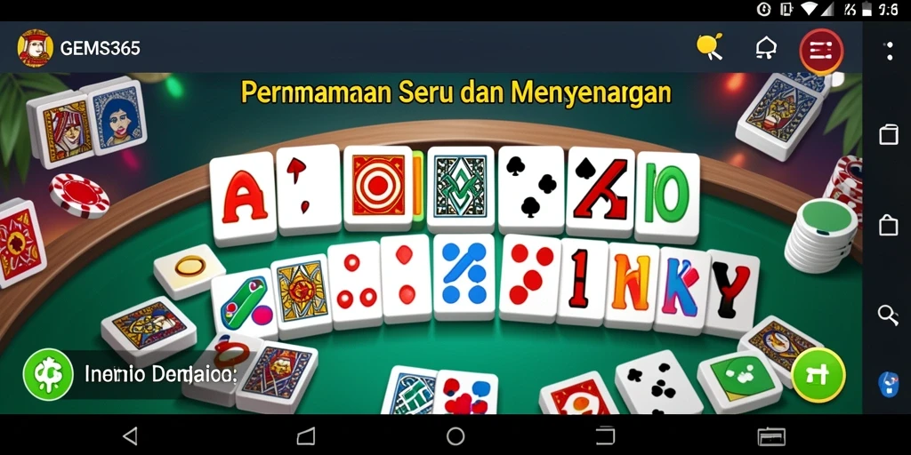 Tangkapan layar GEMS365 menampilkan aksi seru permainan Domino.
