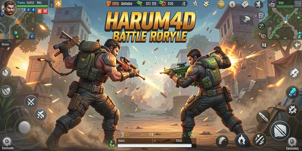 Tampilan gameplay seru di medan pertempuran HARUM4D.