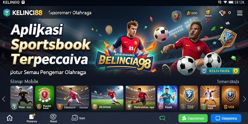 Screenshot utama KELINCI88 menampilkan antarmuka taruhan olahraga yang menarik.