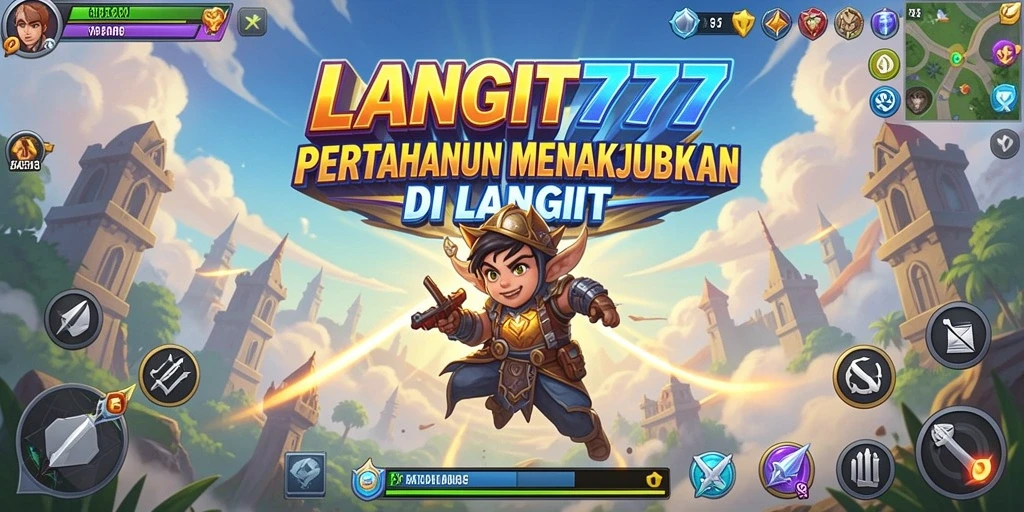 Tampilan gameplay LANGIT777 yang penuh aksi dalam Tower Defense.