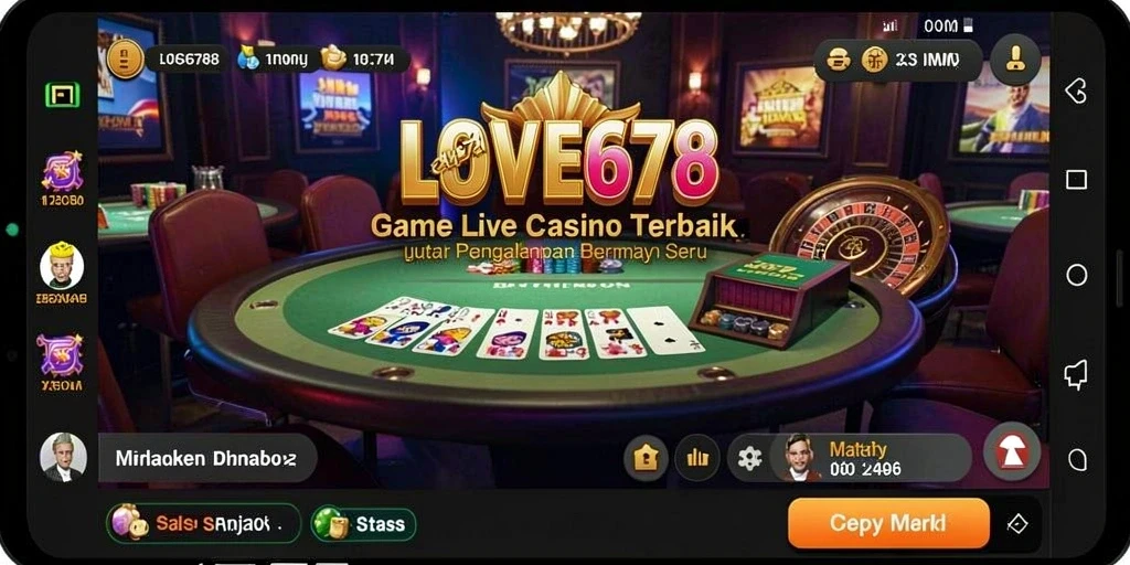 Tampilan gameplay LIVE casino dengan dealer profesional di LOVE678.