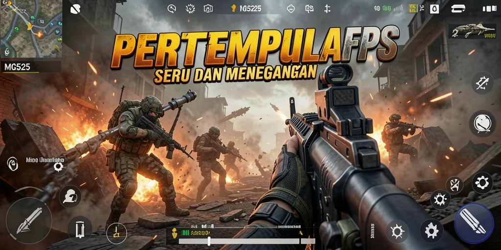 Screenshot gameplay MG525 yang menegangkan dengan aksi tembak-menembak seru.