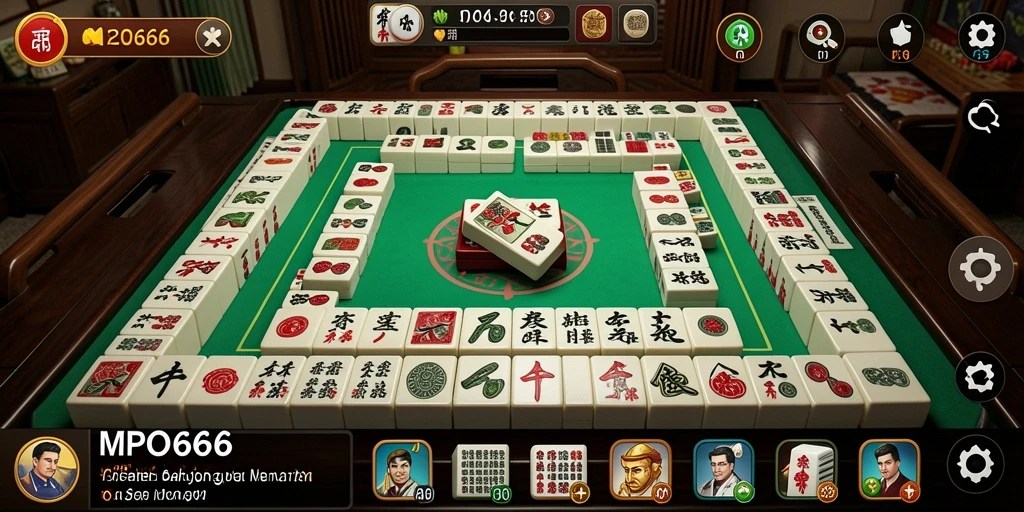 Screenshot utama MPO666 menampilkan gameplay Mahjong yang seru dan menantang.