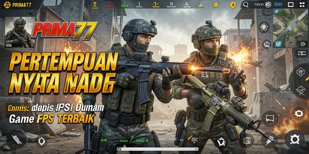 Screenshot gameplay PRIMA77 yang menangkap aksi pertempuran FPS.