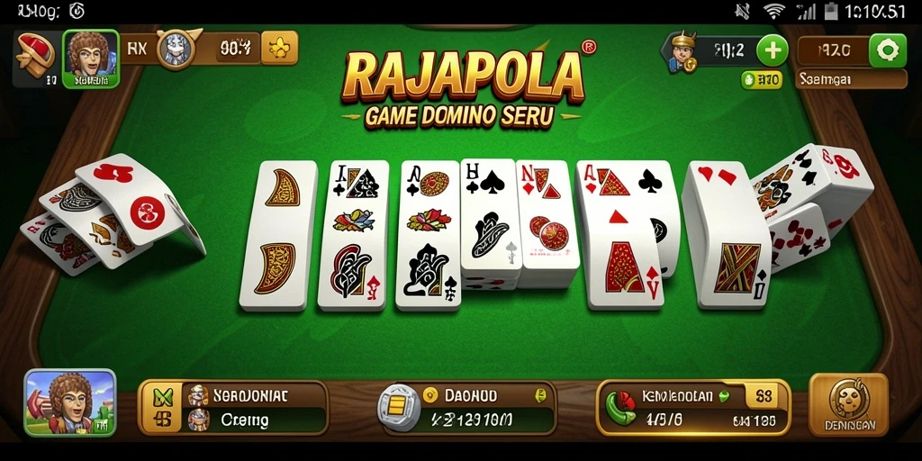 Screenshot gameplay RAJAPOLA menunjukkan aksi seru permainan Domino.