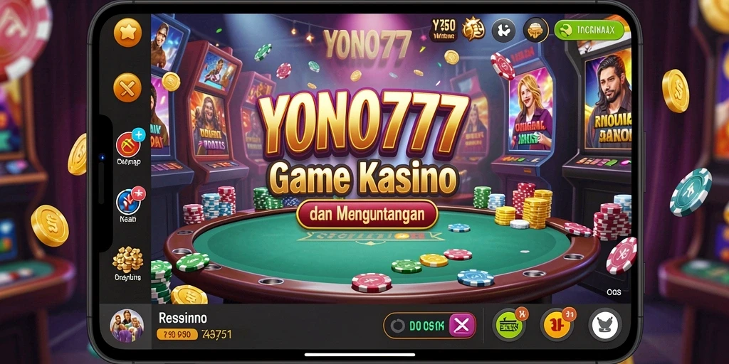 Tampilan menarik dari gameplay YONO777 dengan suasana Kasino yang mendebarkan.